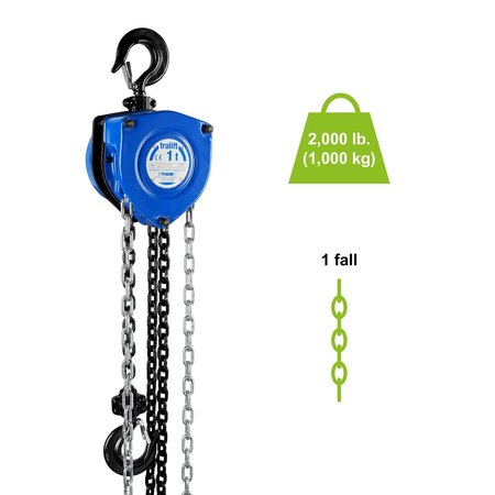 Tractel Tralift Manual Chain Hoist, 2,000 lb. (1 Ton) Load Capacity, 30 ft. Lift 19722